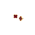 Iridescent Burgundy Clover Earrings 100% 18K Gold Plated Steel