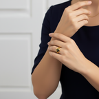 Conjunto Elegante Corazón Negro - Acero Bañado en Oro 18K