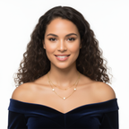 Collar Doble Cadena con Tréboles Blancos y Bolitas - 100% Acero Bañado en Oro 18K