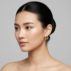 Conjunto de Joyería Círculo con Detalles Grabados 100% Acero Bañado en Oro 18K