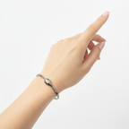 Pulsera Rígida Diseño Serpiente con Esmaltes y Circonitas - 100% Acero Bañado en Rodio