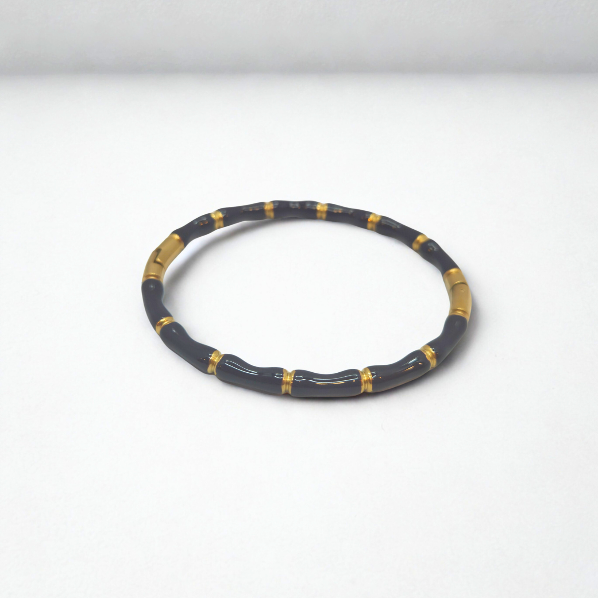 Pulseras Tipo Bambú Esmaltadas de Colores Surtidos - 100% Acero Bañado en Oro 18K