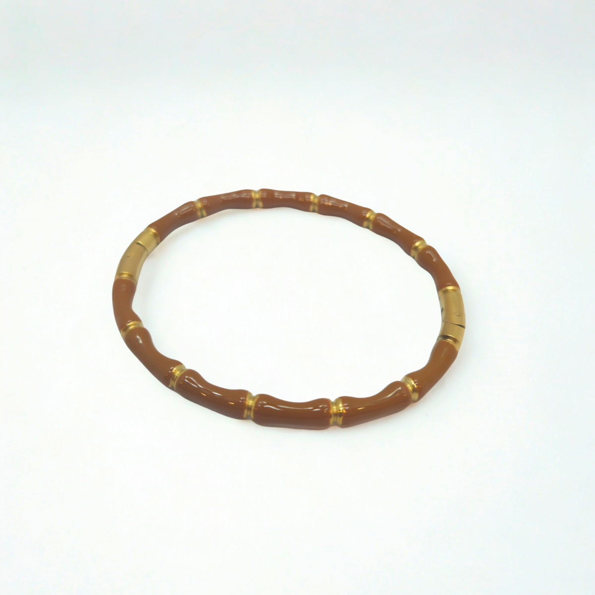 Pulseras Tipo Bambú Esmaltadas de Colores Surtidos - 100% Acero Bañado en Oro 18K
