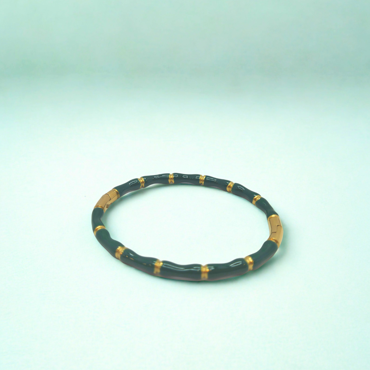 Pulseras Tipo Bambú Esmaltadas de Colores Surtidos - 100% Acero Bañado en Oro 18K