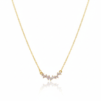 Collar Curvo con Circonitas Brillantes 100% Acero Bañado en Oro 18K