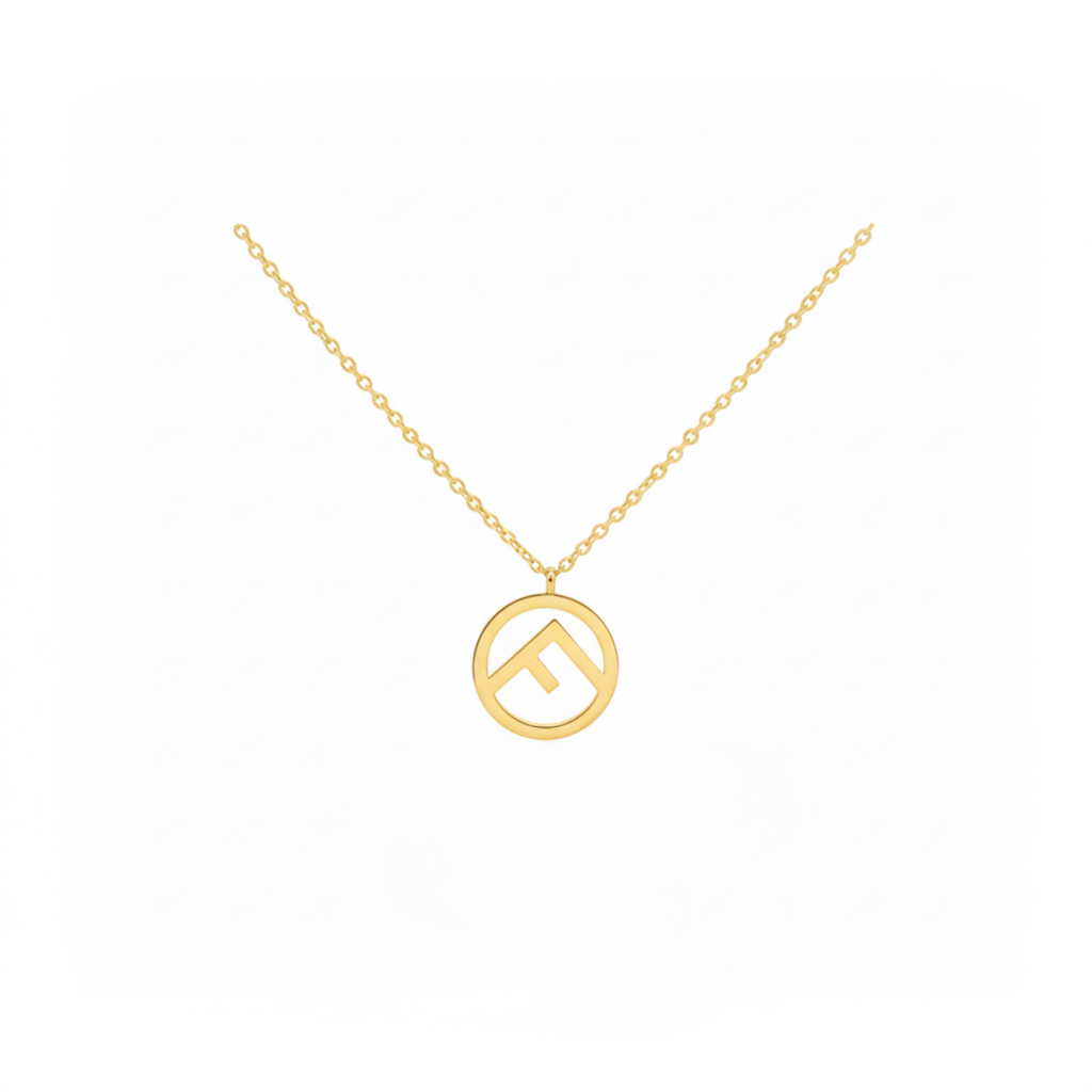 Collar con Colgante de Doble Letra Entrelazada 100% Acero Bañado en Oro 18K