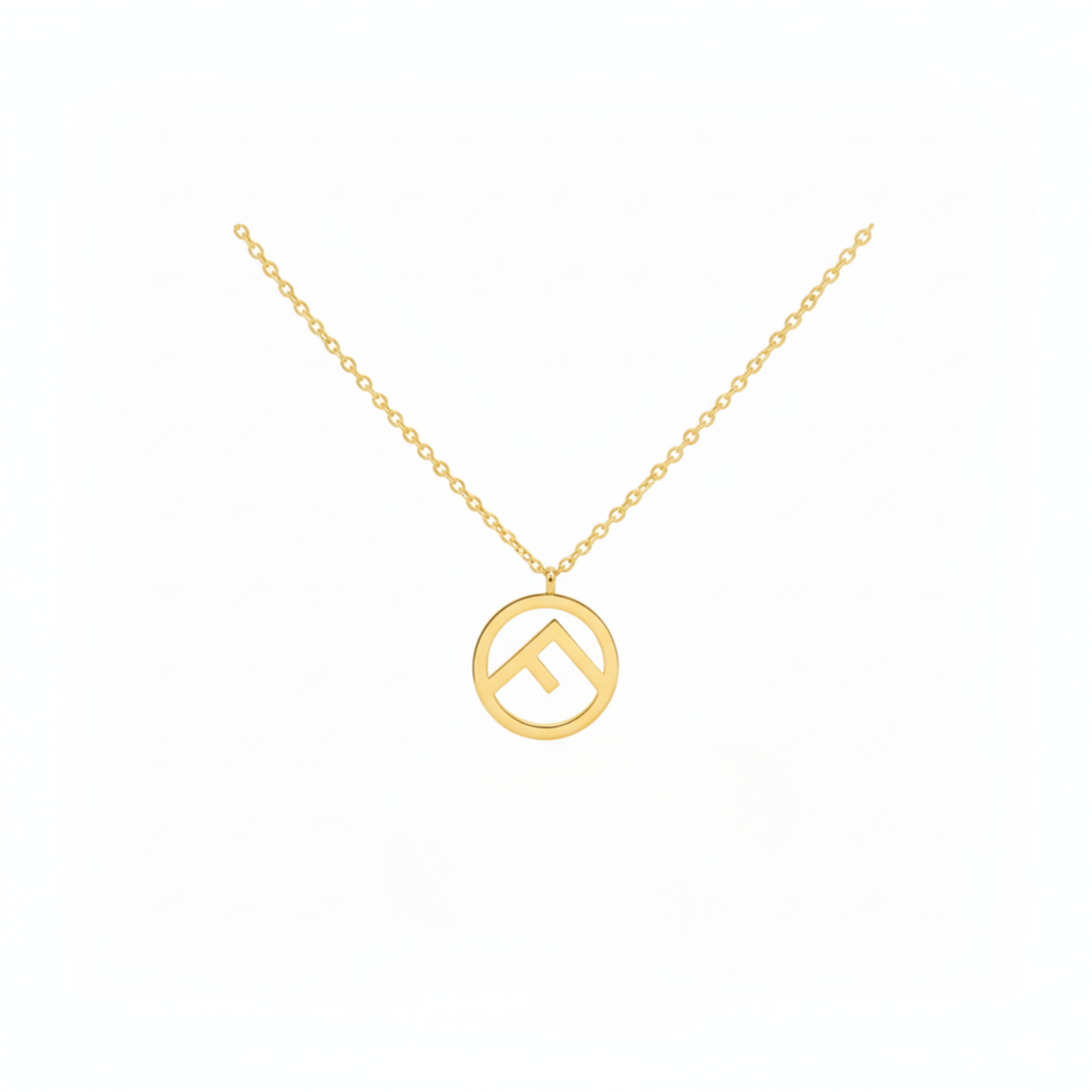 Collar con Colgante de Doble Letra Entrelazada 100% Acero Bañado en Oro 18K