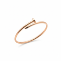 Pulsera Rígida Diseño de Clavo 100% Acero Bañado en Oro Rosa 18K