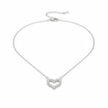 Collier 100 % acier inoxydable avec pendentif cœur en zircone
