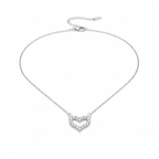 Collar de Acero Inoxidable 100% con Colgante de Corazón de Zirconias