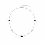 Collar de Acero Inoxidable 100% con Colgante de Corazón Azul y Zirconias