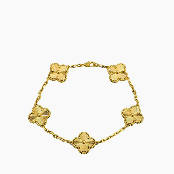 Pulsera Flora de Acero Inoxidable Oro – Diseño Exclusivo
