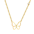 Collar con Colgante de Mariposa Calada y Circonitas - 100% Acero Bañado en Oro 18K