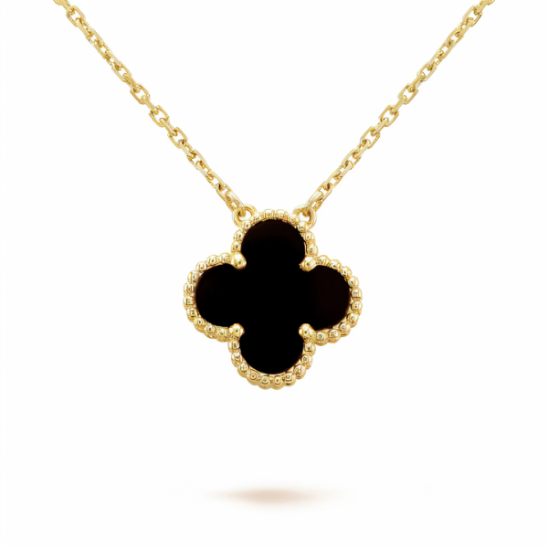 Collar Flora Negro de Acero Inoxidable – Diseño Exclusivo