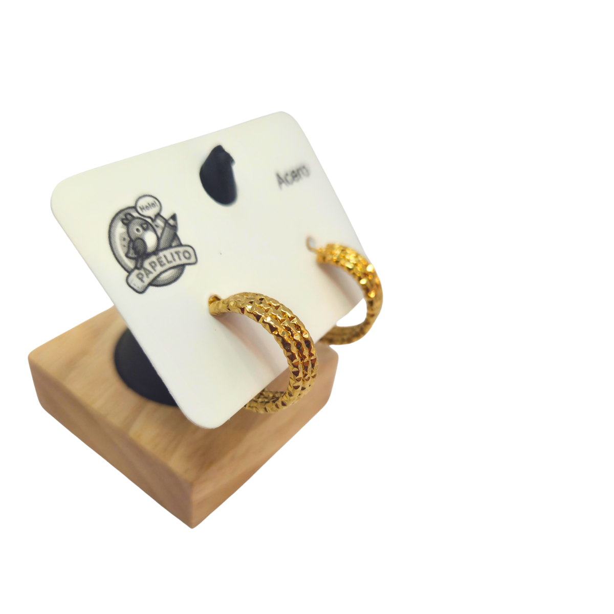 Pendientes de Aro Texturizados con Patrón de Escamas - 100% Acero Bañados en Oro de 18K