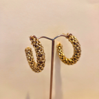 Pendientes de Aro Texturizados - 100% Acero Bañado en Oro 18K