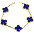 Pulsera Flora de Acero Inoxidable Azul – Diseño Exclusivo