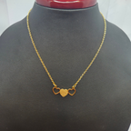 Conjunto Collar de Tres Corazones y Pendientes Corazón Texturizado - 100% Acero Bañado en Oro 18K