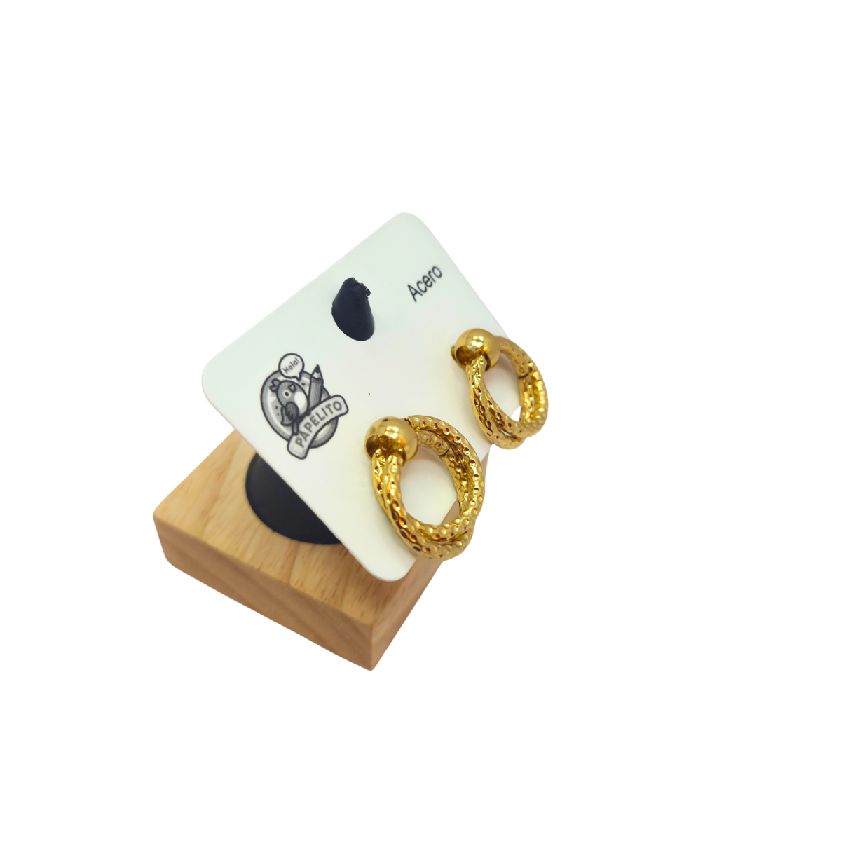 Pendientes de Aro Trenzados - 100% Acero Bañados en Oro de 18K