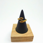 Bague serpent ajustable - 100 % acier plaqué or 18 carats