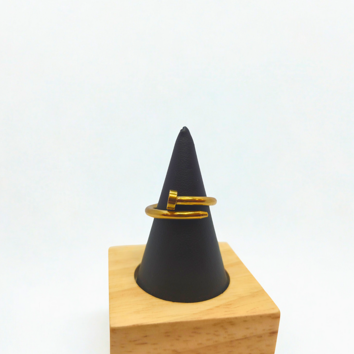 Bague minimaliste avec motif d'ongles - 100 % acier plaqué or 18 carats