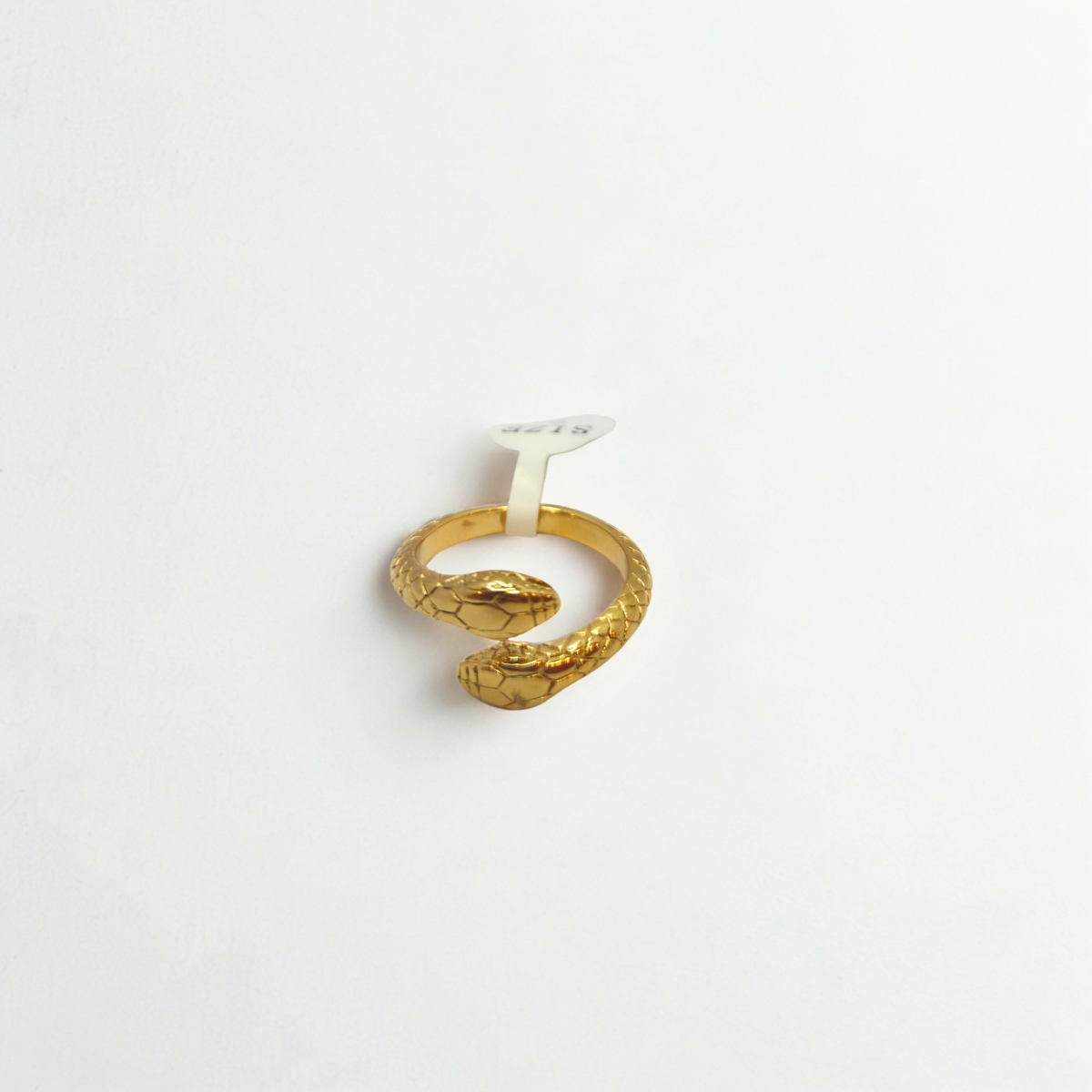 Bague serpent ajustable - 100 % acier plaqué or 18 carats