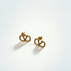 Conjunto Collar y Pendientes Inicial 'V' con Circonitas - 100% Acero Bañado en Oro 18K
