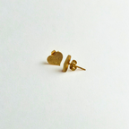 Conjunto Collar de Tres Corazones y Pendientes Corazón Texturizado - 100% Acero Bañado en Oro 18K