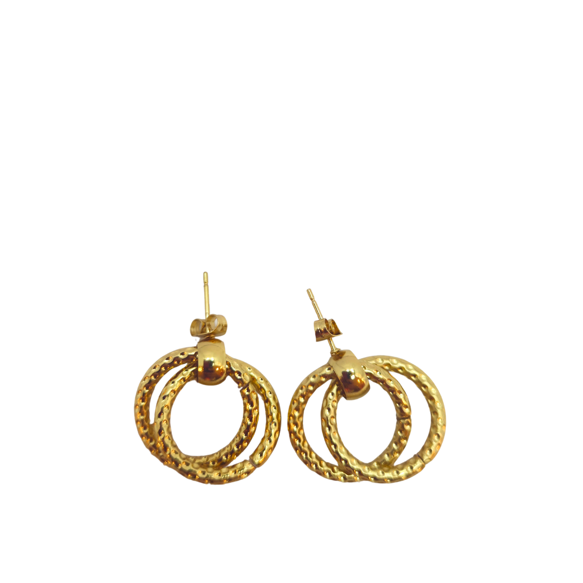 Pendientes de Aro Trenzados - 100% Acero Bañados en Oro de 18K