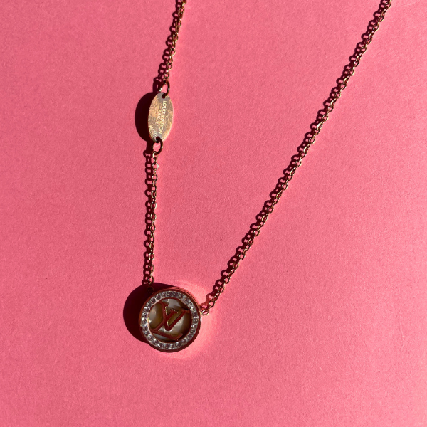 Circle Necklace with Initial and Zirconia in 100% 18K Gold Plated Steel