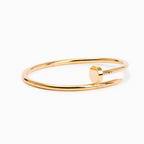 Pulsera Diseño Clavo Ajustable - 100% Acero Bañado en Oro 18K