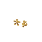 Pendientes de Botón con Diseño de Flor/Estrella Irregular - 100% Acero Bañado en Oro 18K
