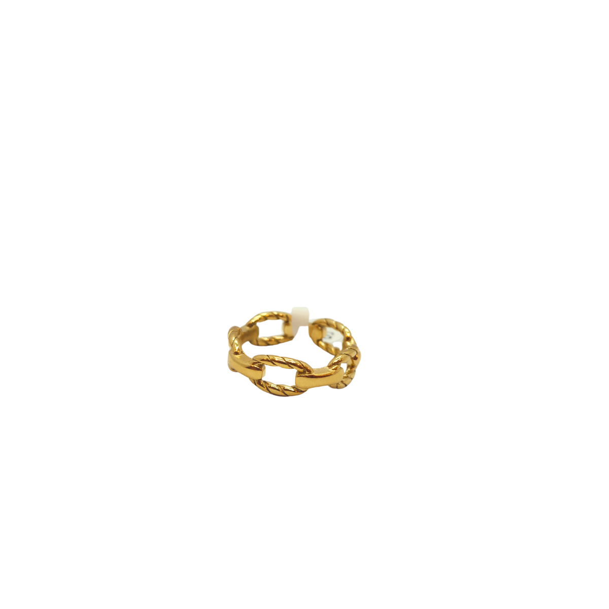 Bague à maillons torsadés - 100 % acier plaqué or 18 carats