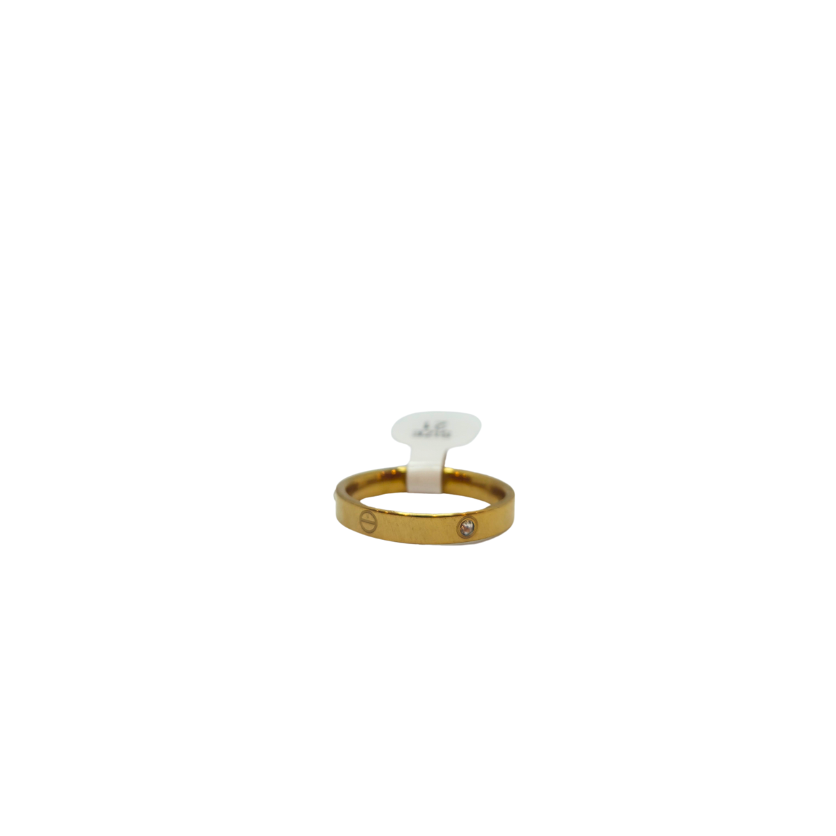 Bague au design moderne avec détails sertis - 100 % acier plaqué or 18 carats