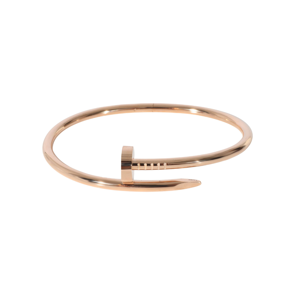 Bracelet ajustable avec motif clous - 100 % acier plaqué or rose 18 carats