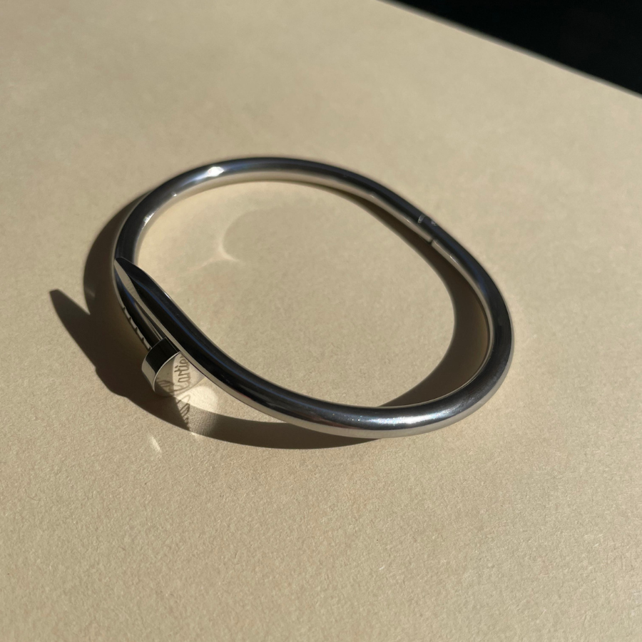 Bracelet 100 % acier inoxydable avec motif clou style Juste un Clou