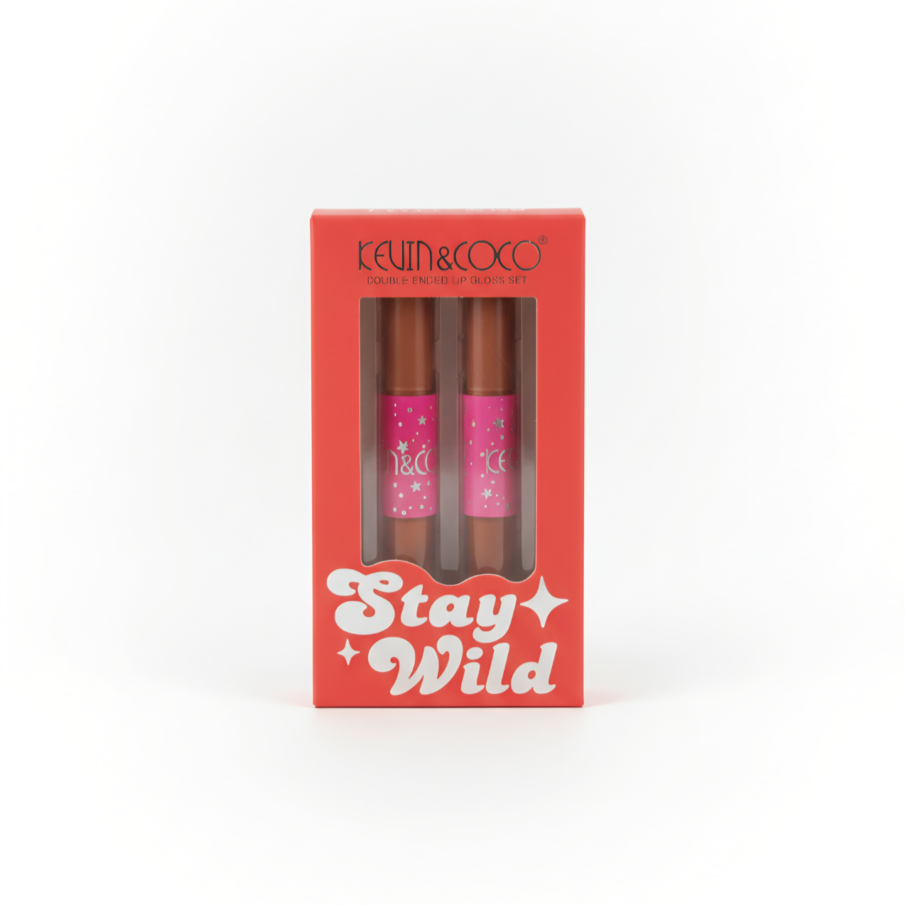 KEVIN & COCO Stay Wild - Dúo de Gloss de Doble Punta en Tonos Nude