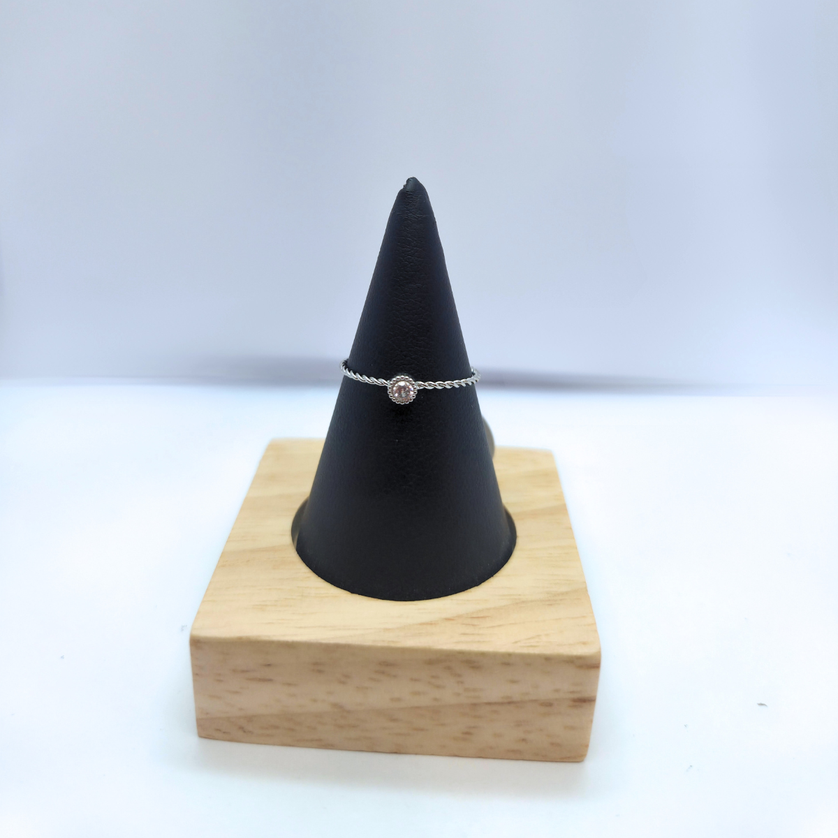 Bague créole tressée avec zircone 100 % acier inoxydable