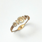 Pulsera Rígida Árbol de la Vida con Circonitas 100% Acero Bañado en Oro 18K
