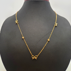 Collar con Lazos y Circonitas 100% Acero Bañado en Oro 18K