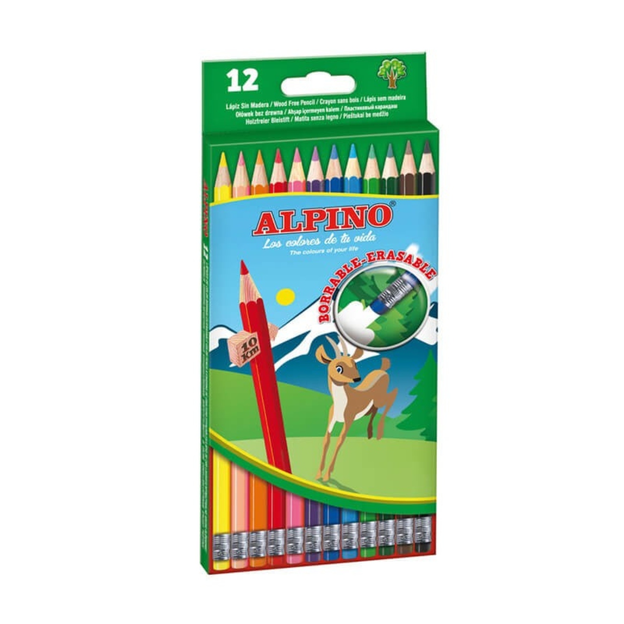 LAPIZ ALPINO BORRABLE 12 COLORES