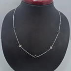 Collar de Acero Inoxidable 100% con Colgante de Corazón Azul y Zirconias