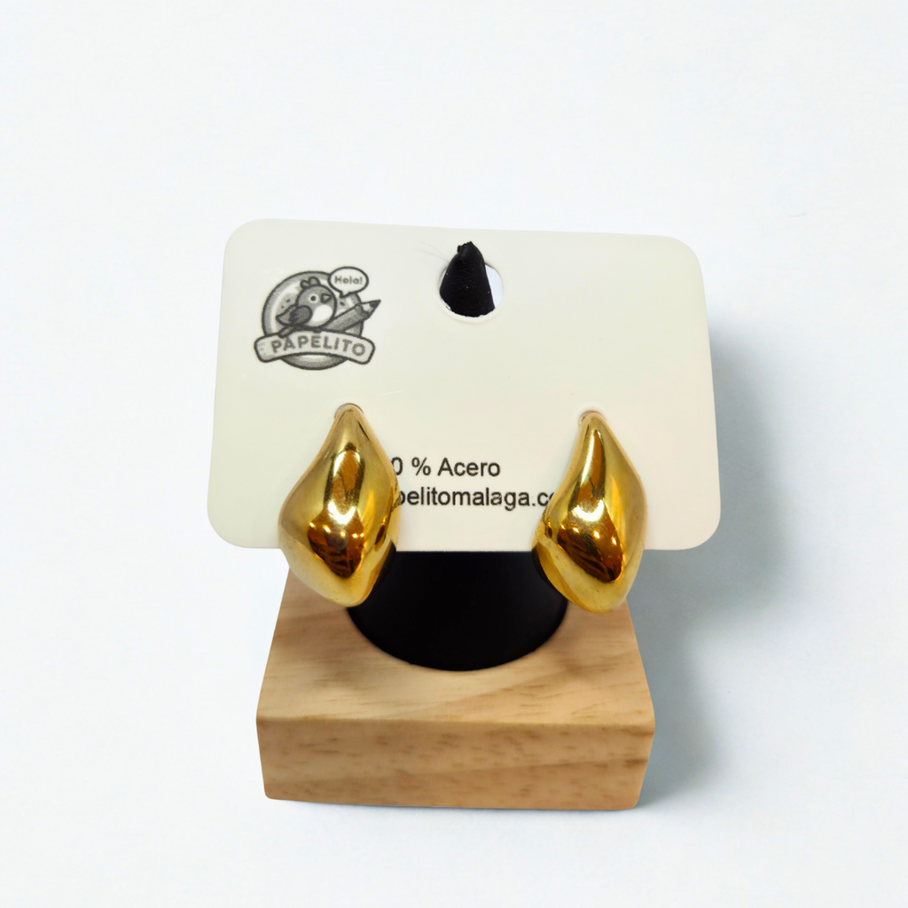 Teardrop Hoop Earrings - 100% 18K Gold Plated Steel
