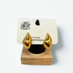 Pendientes de Aro en Forma de Gota Abultada - 100% Acero Bañado en Oro 18K