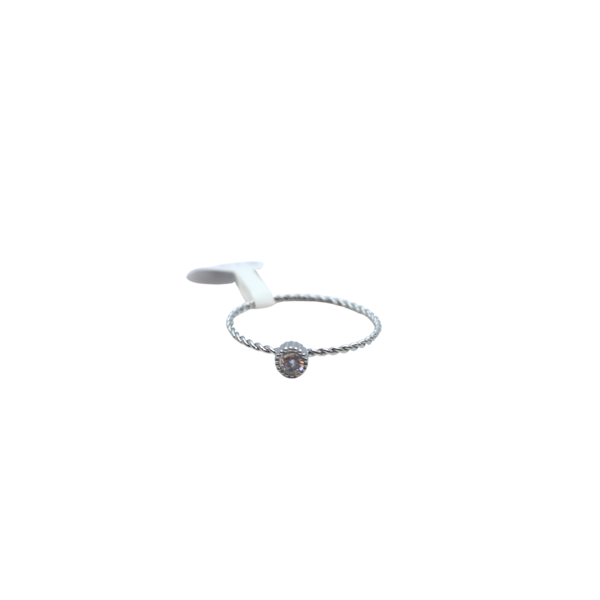 Bague créole tressée avec zircone 100 % acier inoxydable