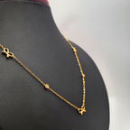 Collar con Lazos y Circonitas 100% Acero Bañado en Oro 18K