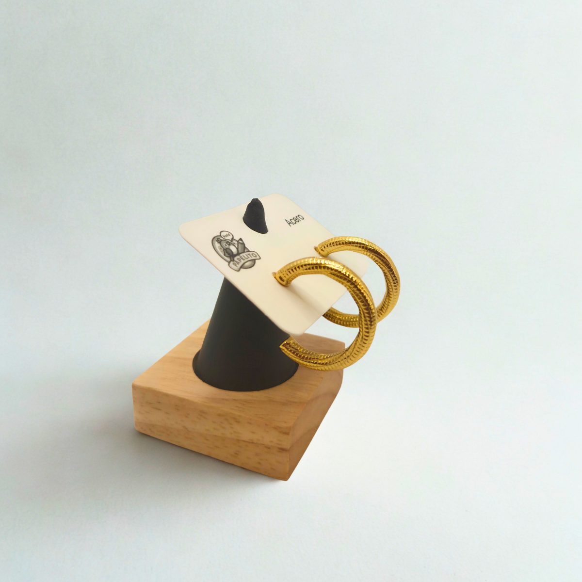 Pendientes de Aro Texturizados Dorados 100% Acero Bañado en Oro 18K
