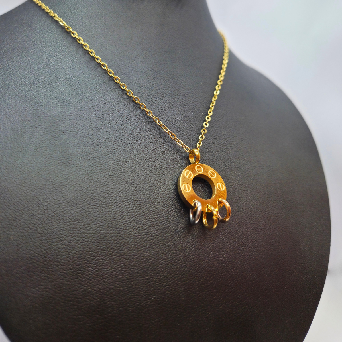 Conjunto de Tréboles de Cuatro Hojas de Colores (Collar, Pulsera y Pendientes) - 100% Acero Bañado en Oro 18K