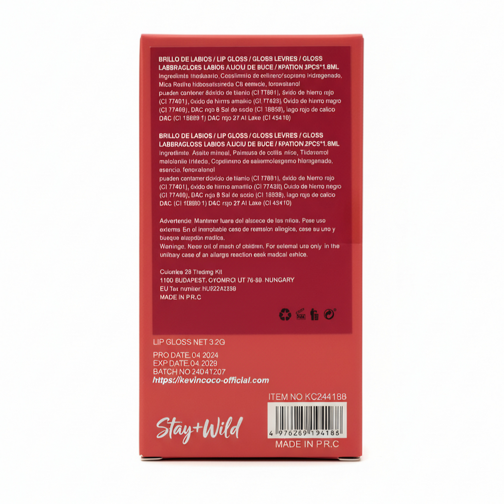 KEVIN & COCO Stay Wild - Dúo de Gloss de Doble Punta en Tonos Nude