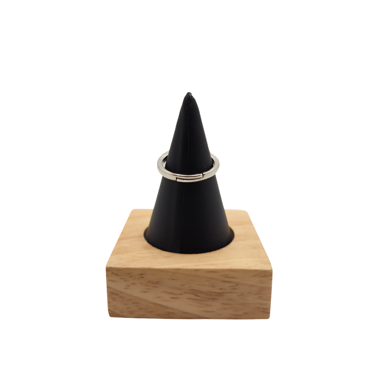 Bague ajustable « Cœur de l'Océan » avec zircone bleue et halo – Acier plaqué or blanc 18 carats
